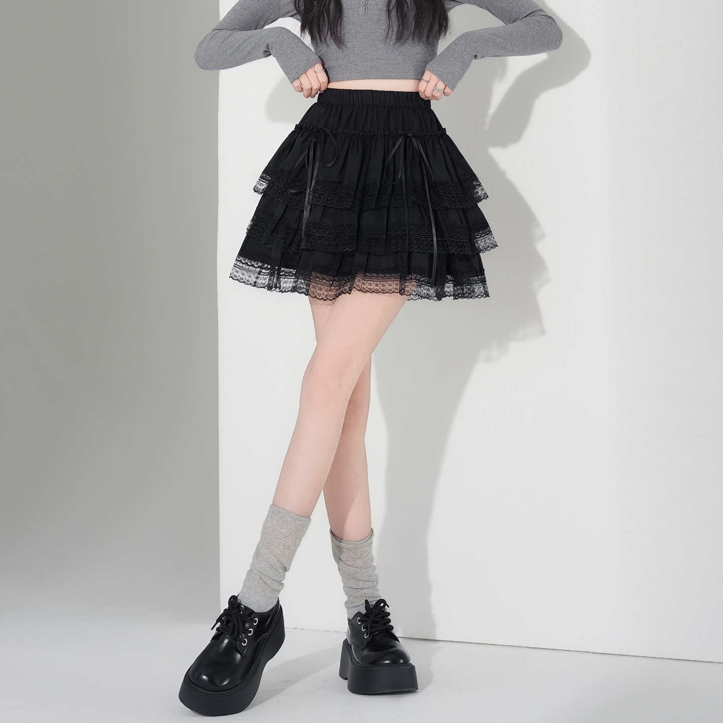 實拍芭蕾風蛋糕半身裙女2026春夏新款高腰顯瘦防走光a字蓬蓬短裙