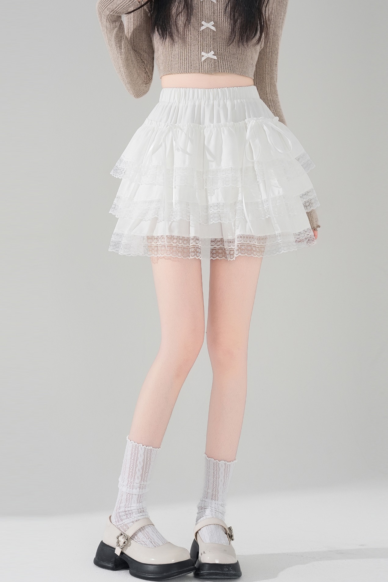 實拍芭蕾風蛋糕半身裙女2026春夏新款高腰顯瘦防走光a字蓬蓬短裙