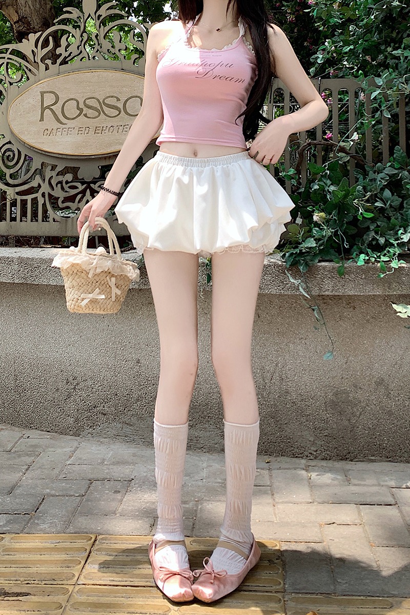 實拍純欲風白色性感氣質蕾絲半身裙女2026夏季高腰顯瘦褲裙花苞裙