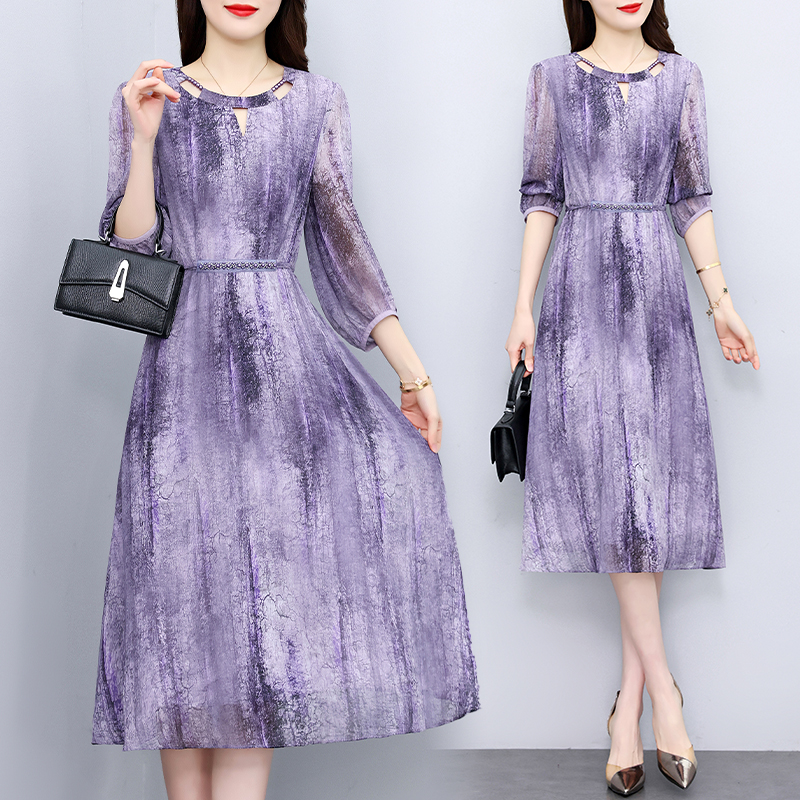 RY1645# 高端洋气气质紫色晕染礼服连衣裙春2026高端轻奢高级感女装