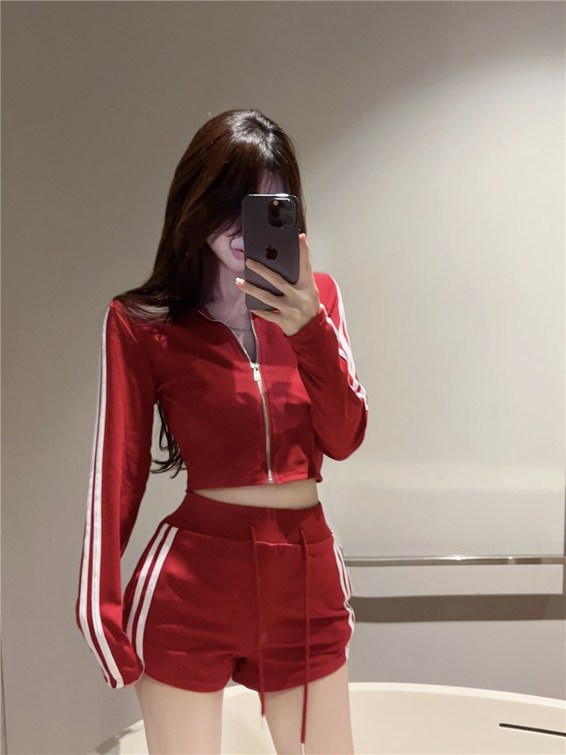 MY11643# 小个子纯欲风时尚套装小外套洋气短裤休闲套装女裝貨源服裝批發