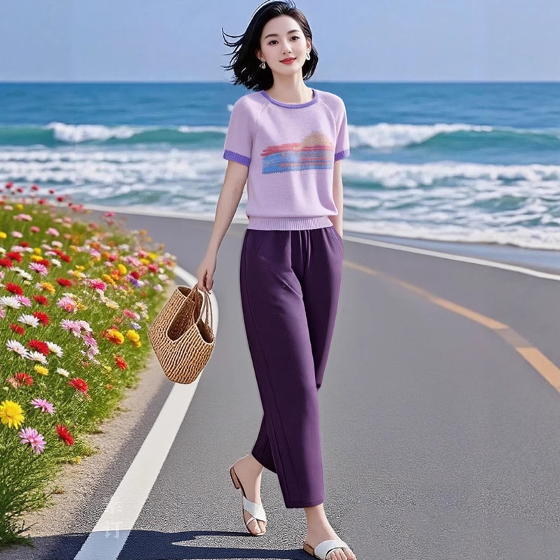 今年流行設計款2026新款洋氣減齡好看提花針織衫松緊腰休閑針織衫