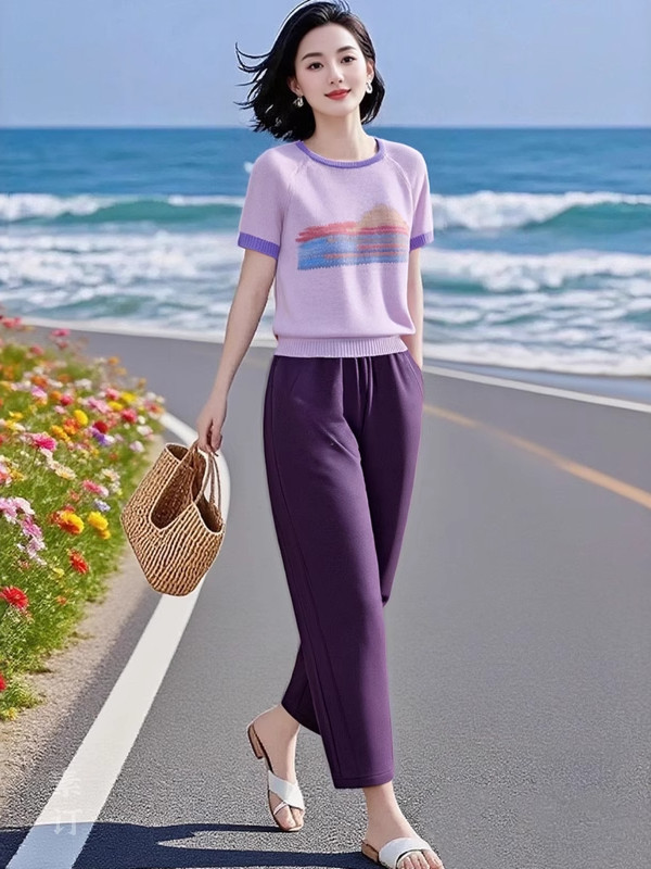 今年流行設計款2026新款洋氣減齡好看提花針織衫松緊腰休閑針織衫