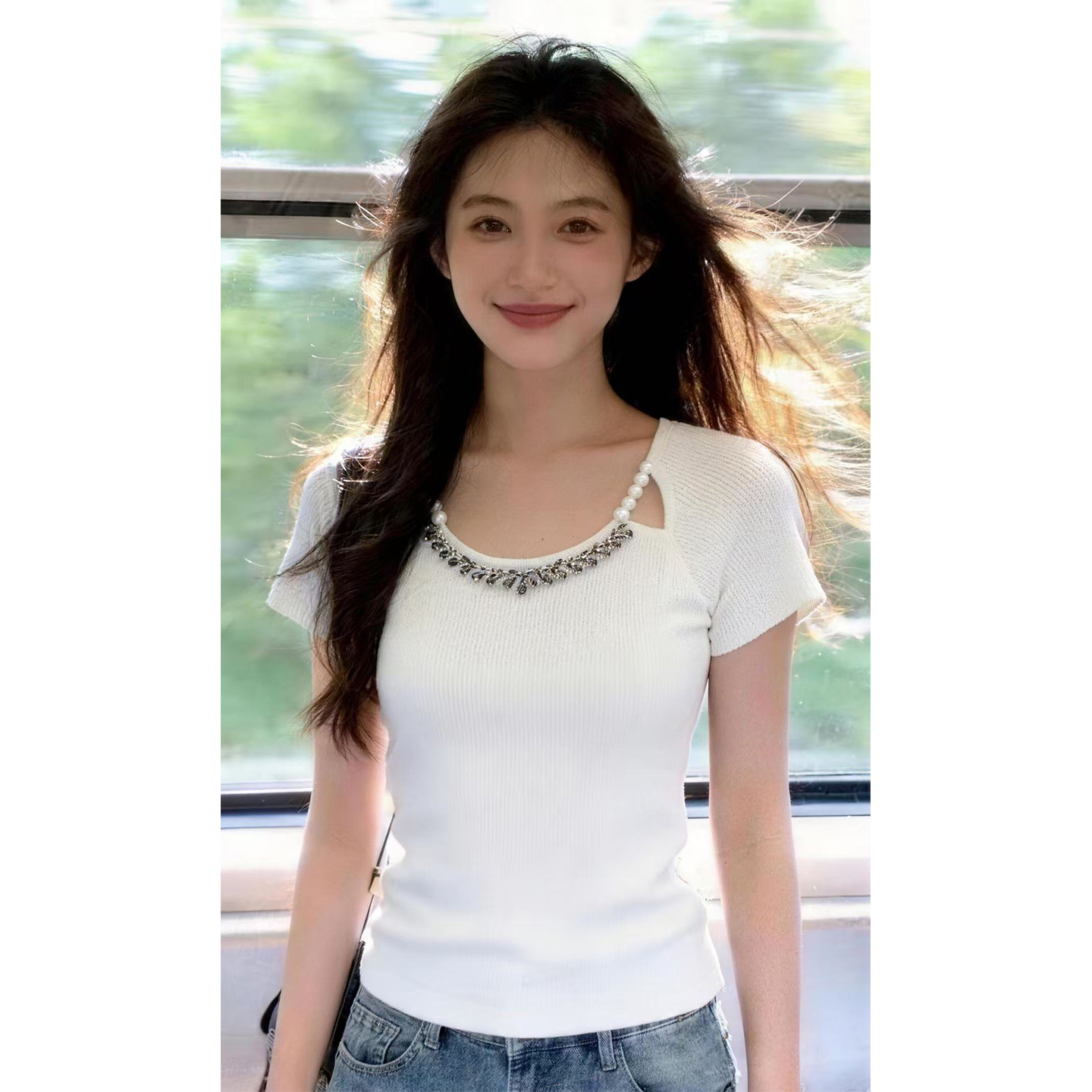 韓系漂亮設計感上衣女夏2026新款小個子獨特絕美巨好看的短袖t恤