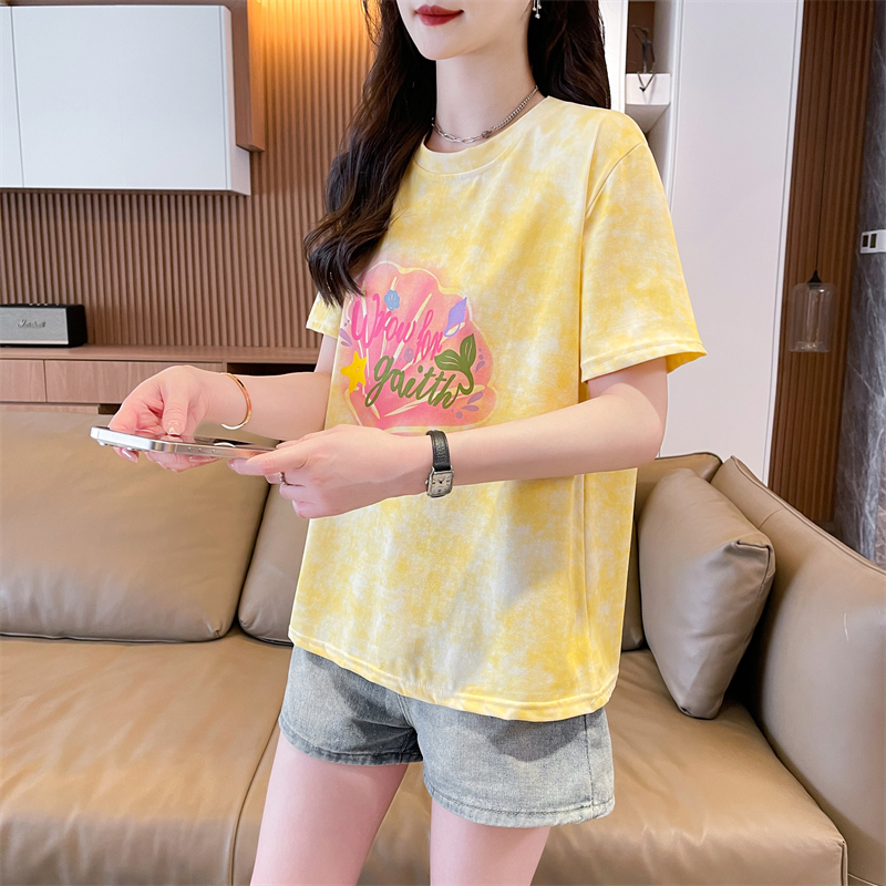 MY9198# 棉质网红ins潮超火短袖t恤女夏季宽松休闲设计感小众百搭上衣女裝貨源服裝批發