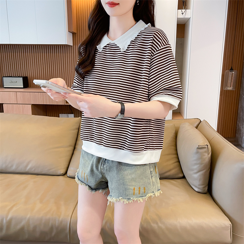 實拍炸街抖音質量棉質短袖t恤女夏潮新款上衣大碼女裝