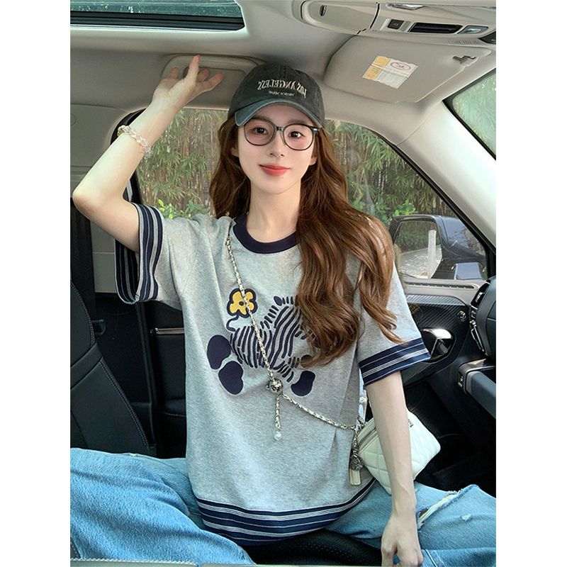 首发纯棉原版做工大码宽松学院风短袖t恤女 服裝批發女裝批發服飾貨源