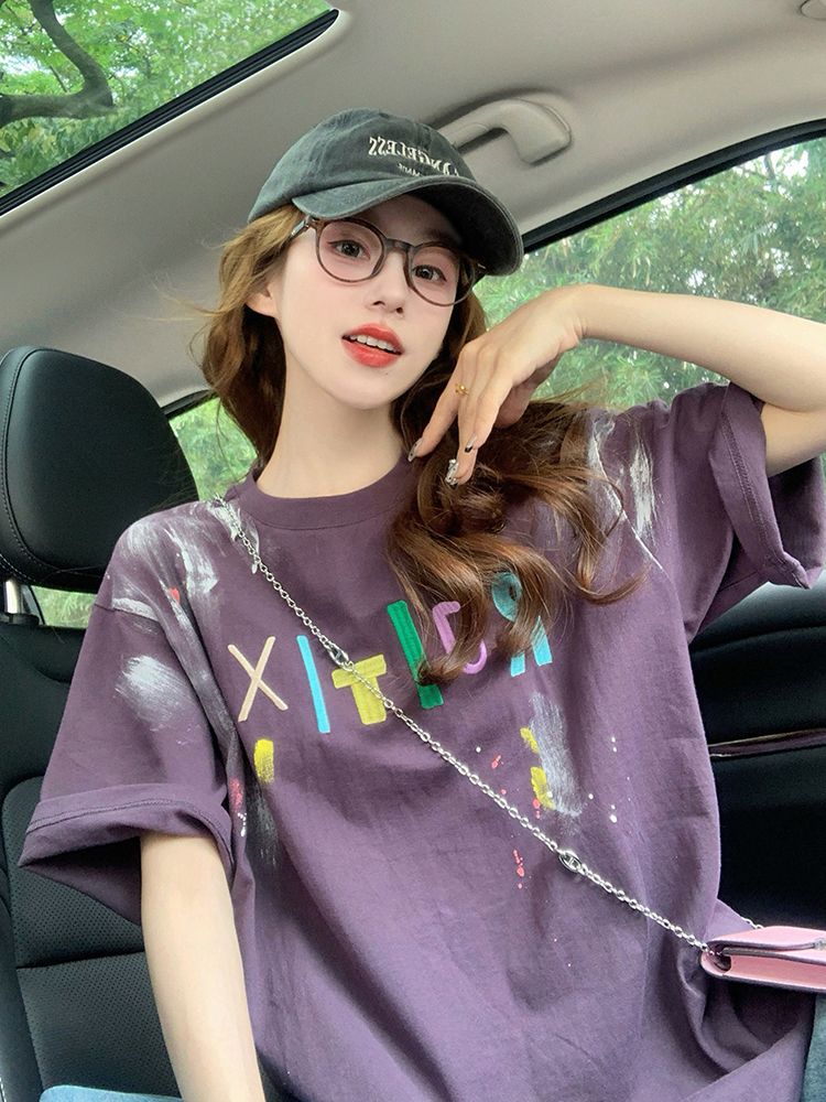 首发纯棉原版做工大码宽松学院风短袖t恤女 服裝批發女裝批發服飾貨源