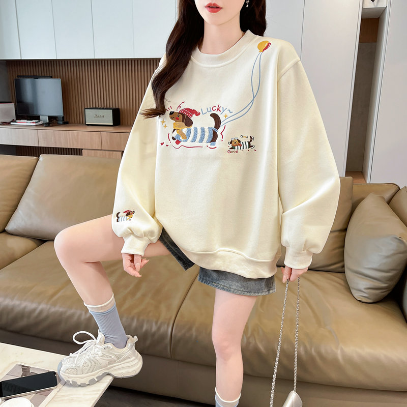 MY14476# 包领条华棉复合牛奶丝棒球服百搭上衣卫衣女女裝貨源服裝批發