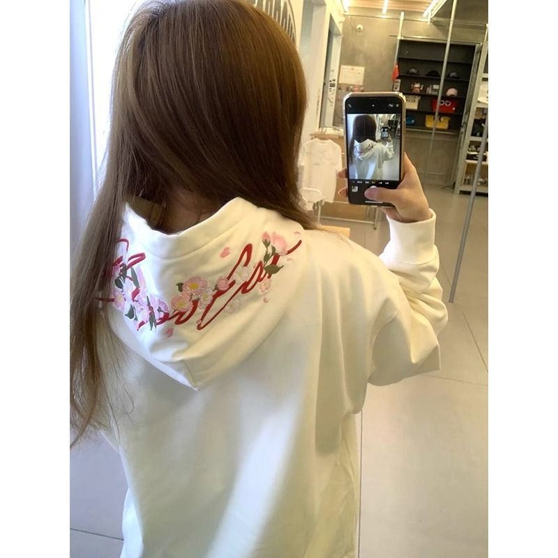 MY14487# 薄款原版做工 后包领纯棉华棉复合刺绣 卫衣女女裝貨源服裝批發