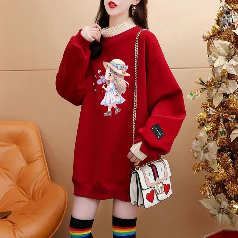 MY14478# 仿华棉复合银狐绒/后包领/全件压线/整件烫爆款加绒卫衣女女裝貨源服裝批發