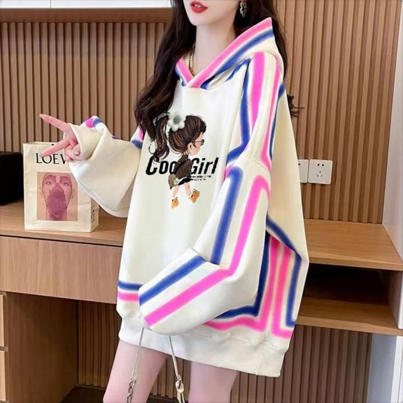 MY14621# 仿华棉复合银狐绒/后包领/中长款爆款加绒连帽卫衣女女裝貨...