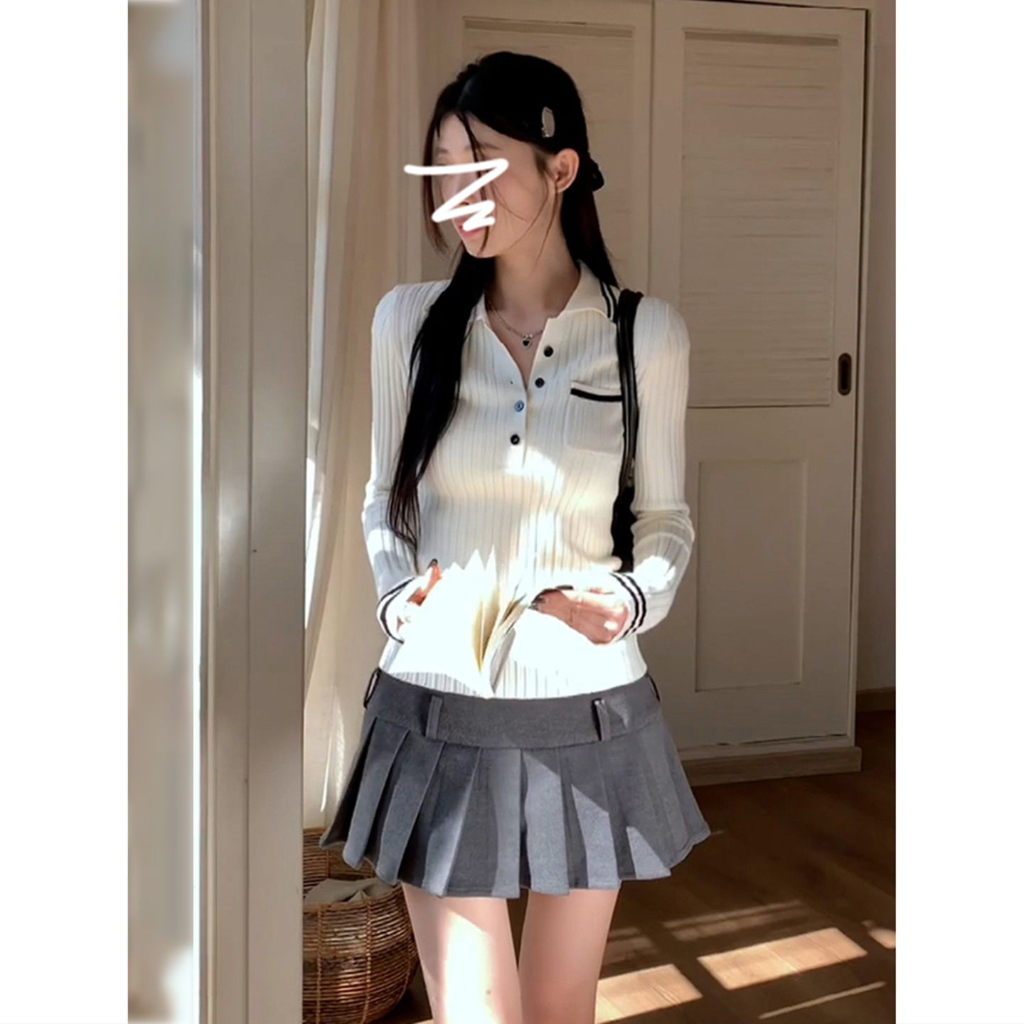 MY15389# 包芯丝 设计感小众针织开衫毛衣外套女女裝貨源服裝批發