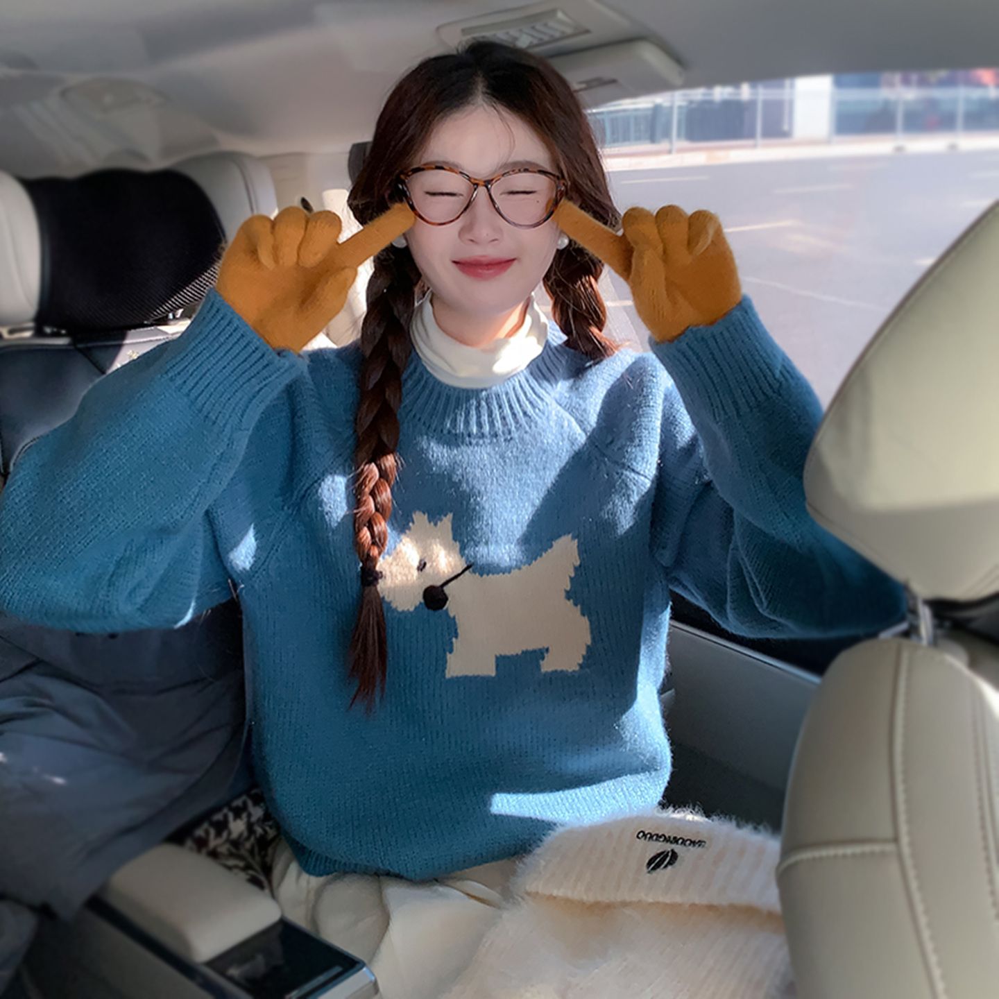 MY15383# 北极绒洗水 韩系翻领刺绣针织毛衣女女裝貨源服裝批發