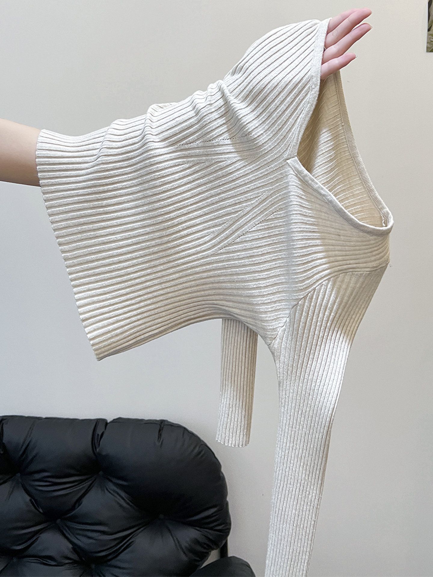 MY16668# 包芯纱  v领针织衫女打底内搭毛衣女女裝貨源服裝批發