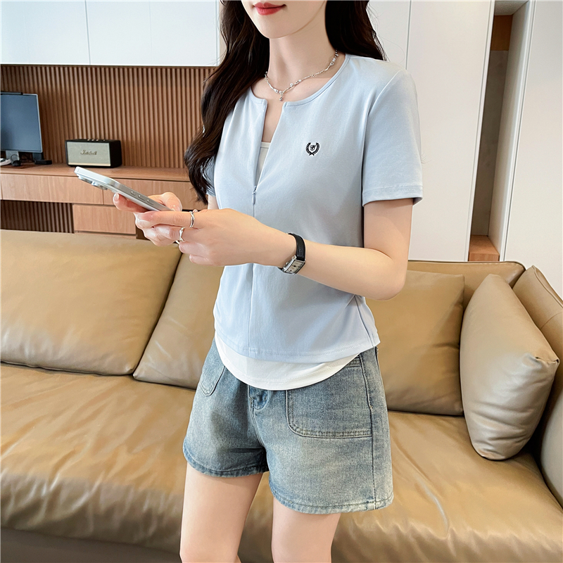 實拍純棉炸街抖音質量短袖t恤女潮新款上衣大碼女裝