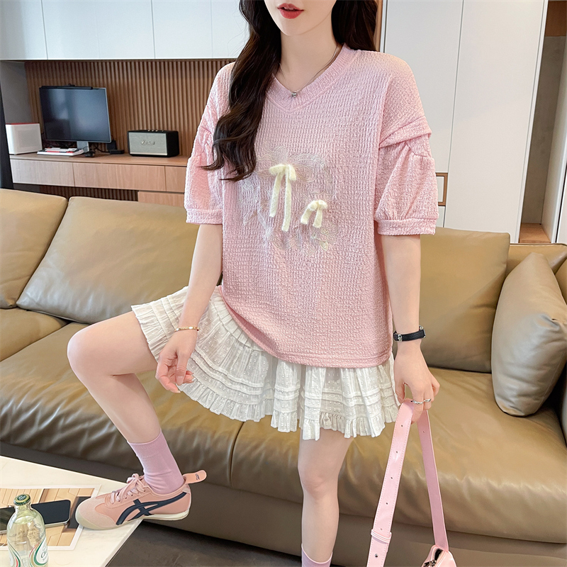 實拍炸街抖音質量原版輔料純棉原版t恤女潮新款上衣大碼女裝