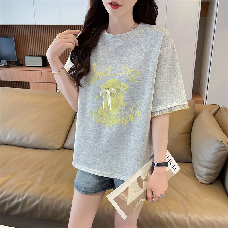 實拍炸街抖音質量原版輔料純棉短袖t恤女潮新款上衣大碼女裝