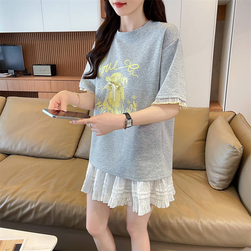 實拍炸街抖音質量原版輔料純棉短袖t恤女潮新款上衣大碼女裝