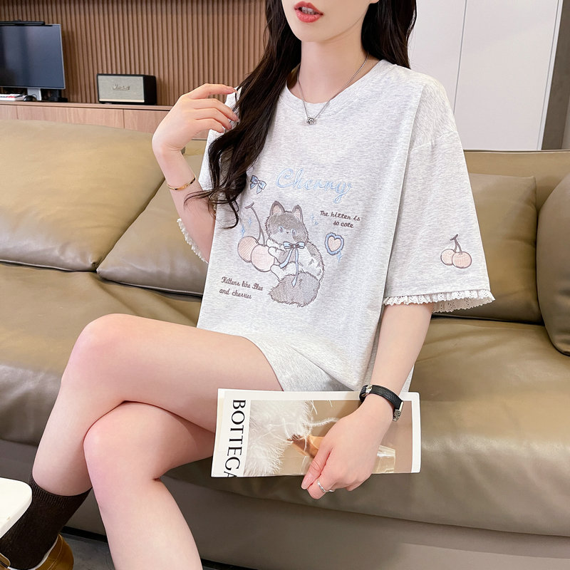 實拍炸街抖音質量原版輔料棉質短袖t恤女潮新款上衣大碼女裝
