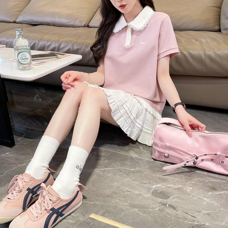 實拍炸街抖音質量原版輔料棉質短袖t恤女潮新款上衣大碼女裝