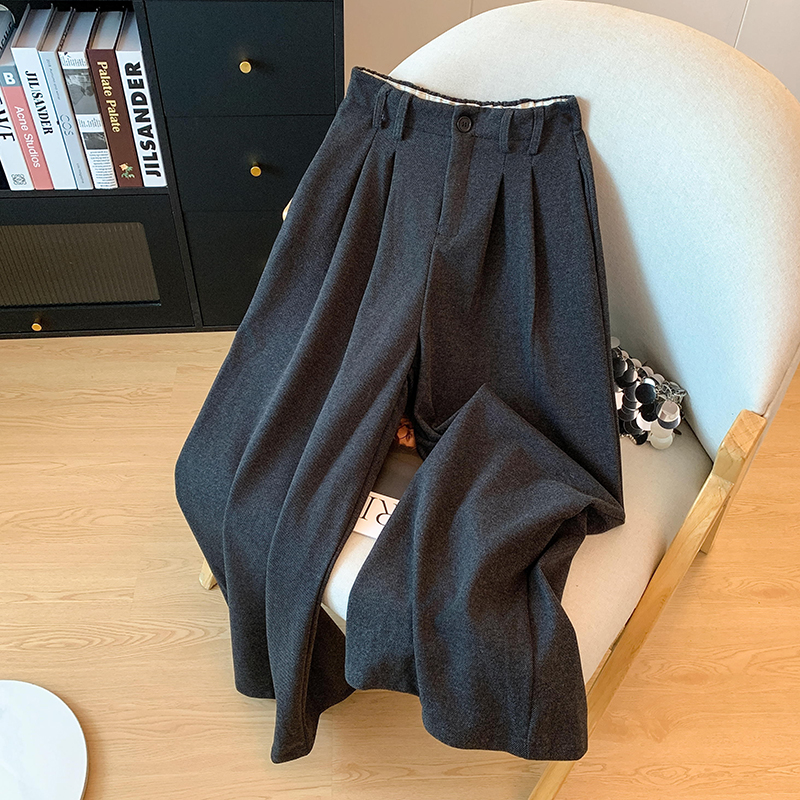 MY14223# 广州十三行高货爆款今年新品慵懒风厚款山本阔腿长裤女冬外穿女裝貨源服裝批發