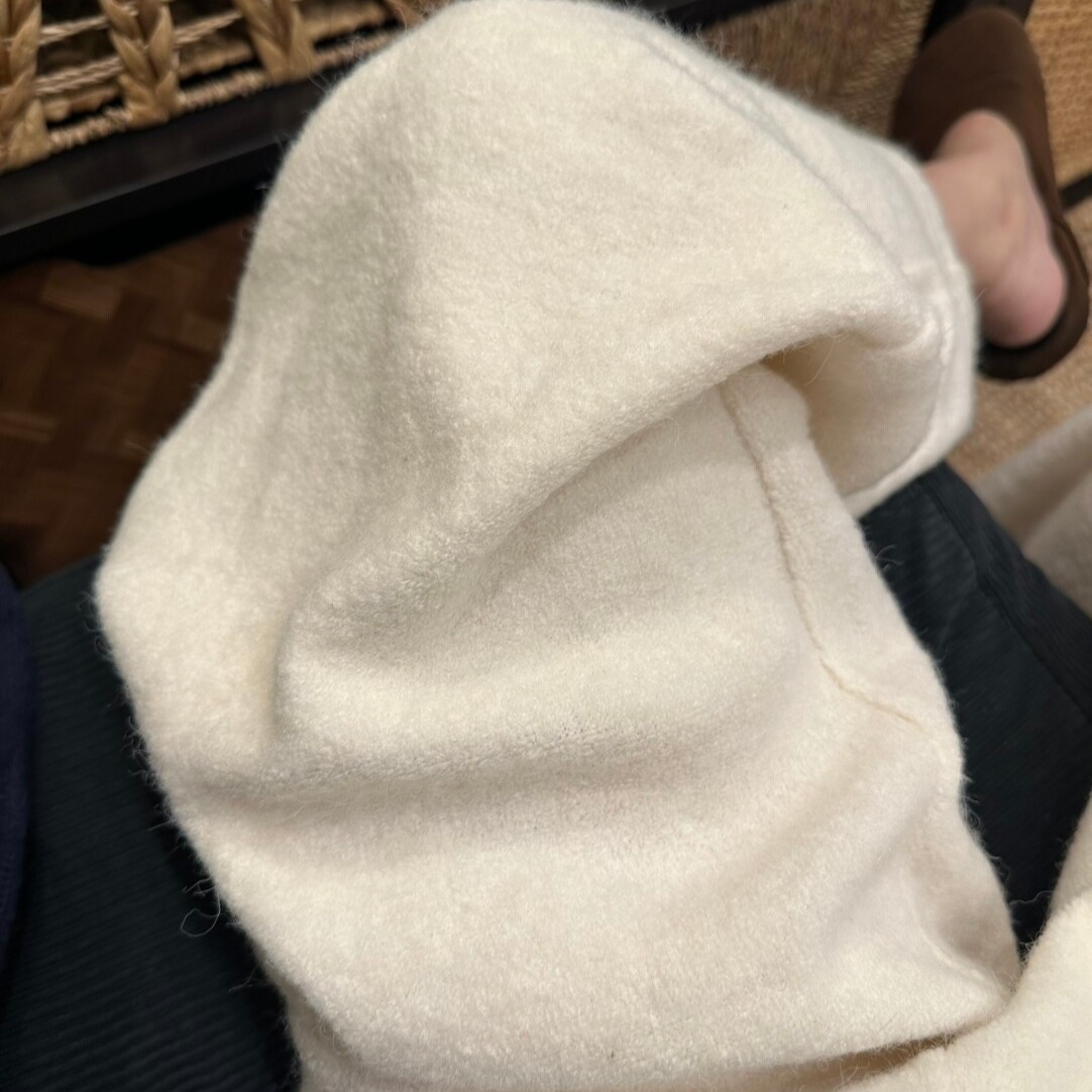 加厚圈圈毛呢闊腿褲女秋冬慵懶氣質寬松直筒羊毛褲子