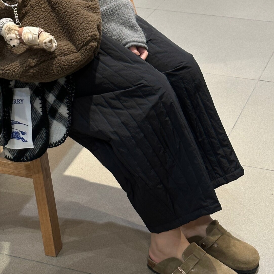 日系簡約百搭夾棉氣球褲