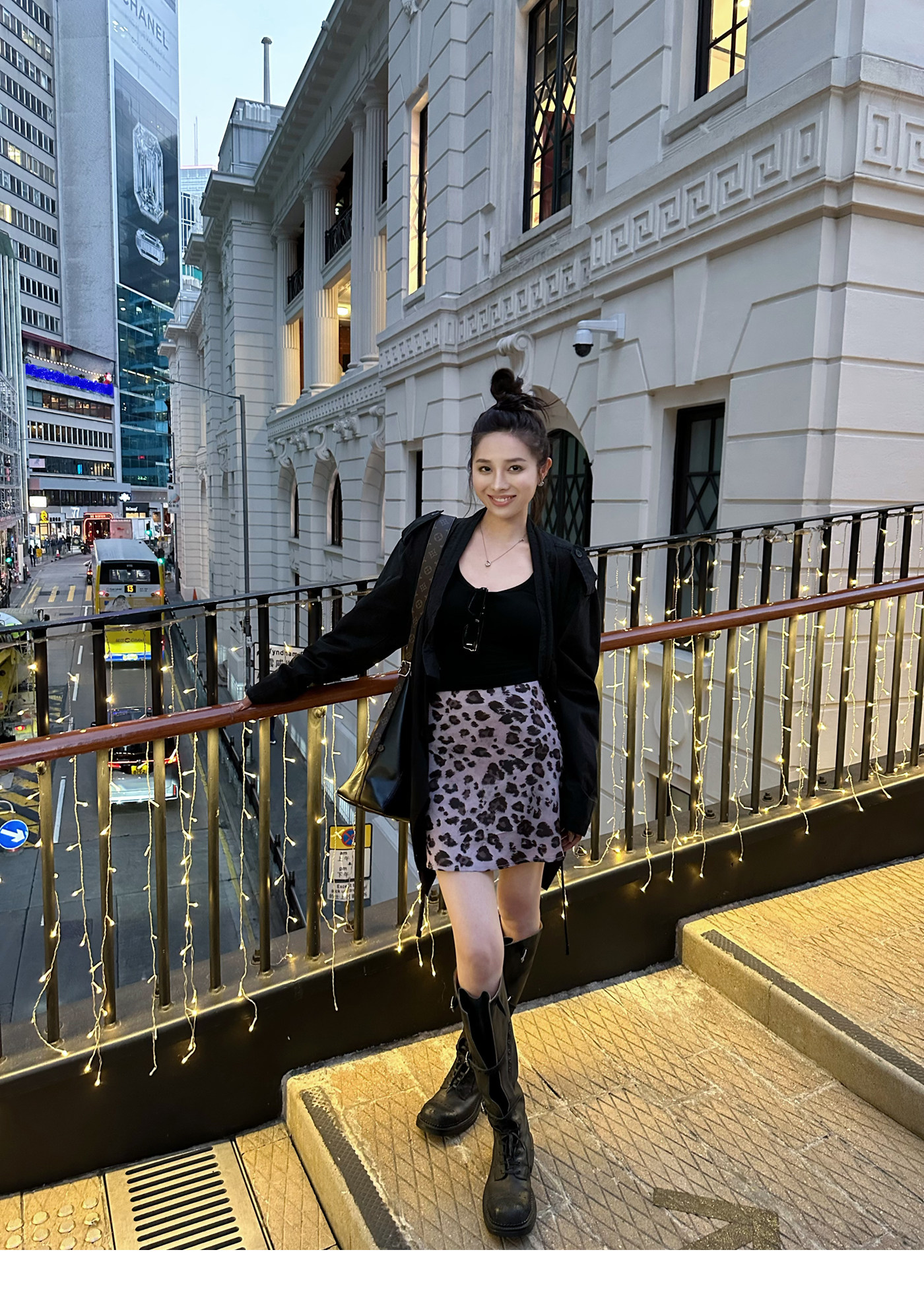 浪漫紫色豹紋半身裙女春夏度假短裙