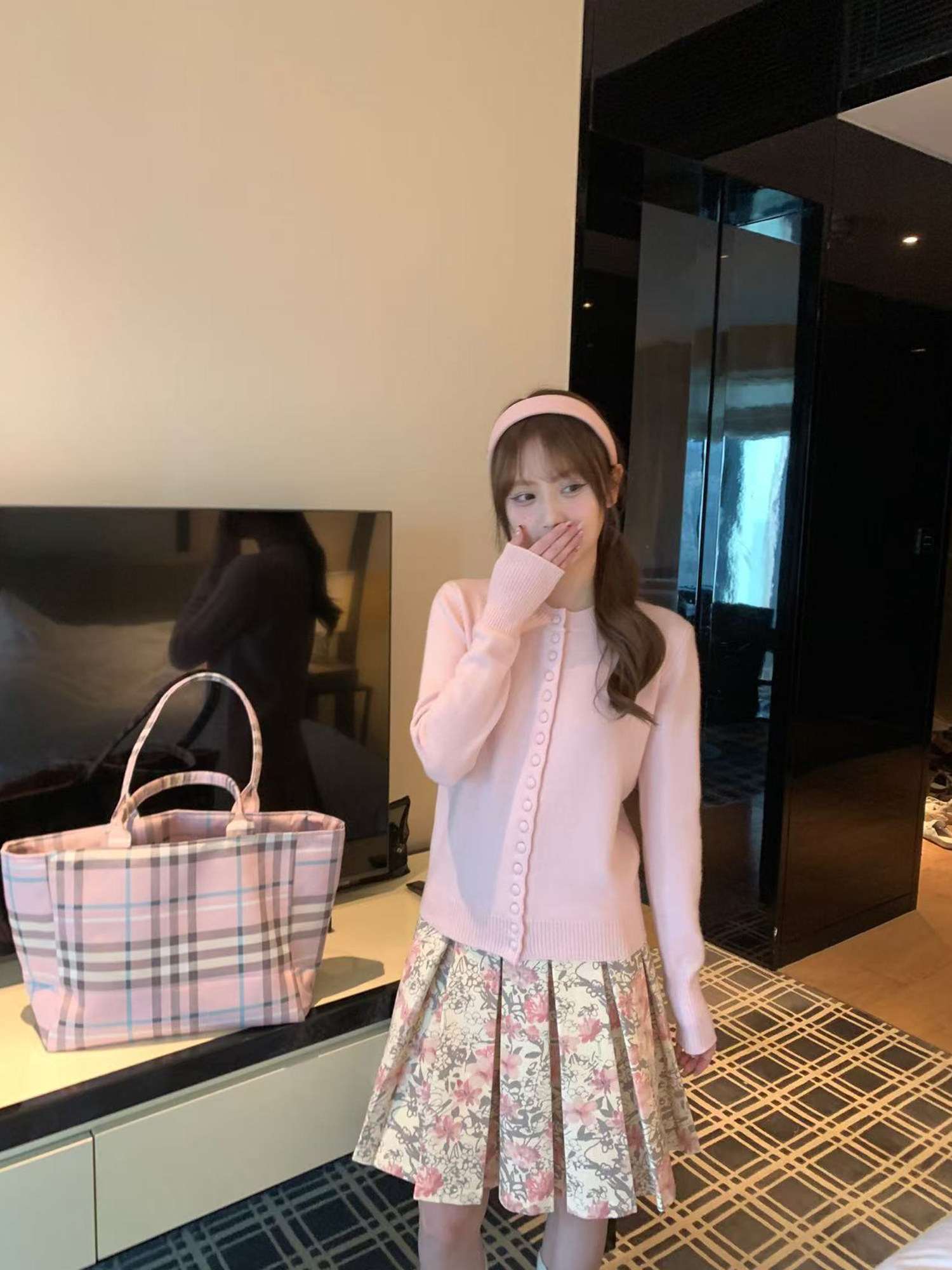 復古碎花百褶半身裙女2026新款油畫感高腰顯瘦A字短裙
