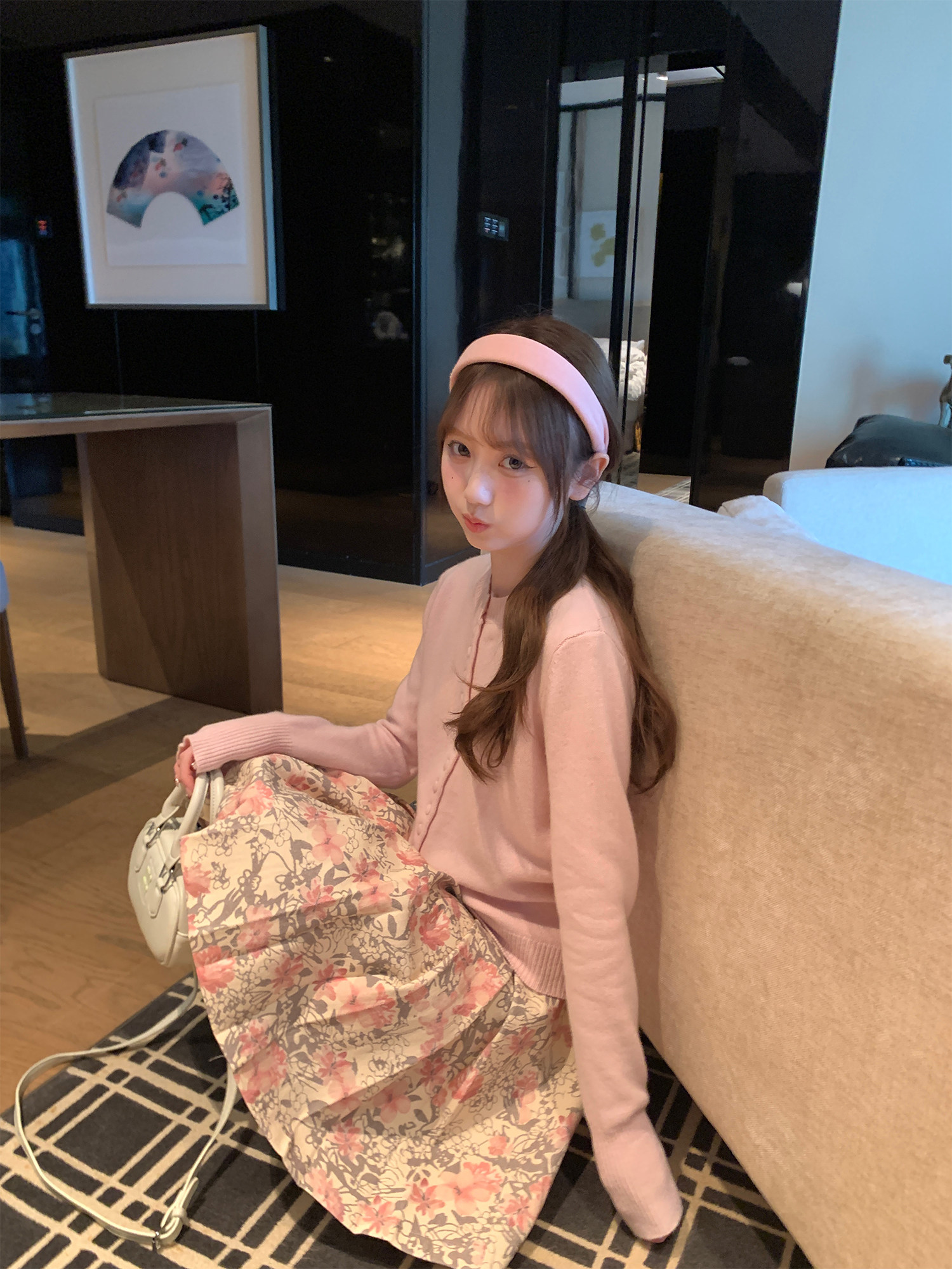 復古碎花百褶半身裙女2026新款油畫感高腰顯瘦A字短裙