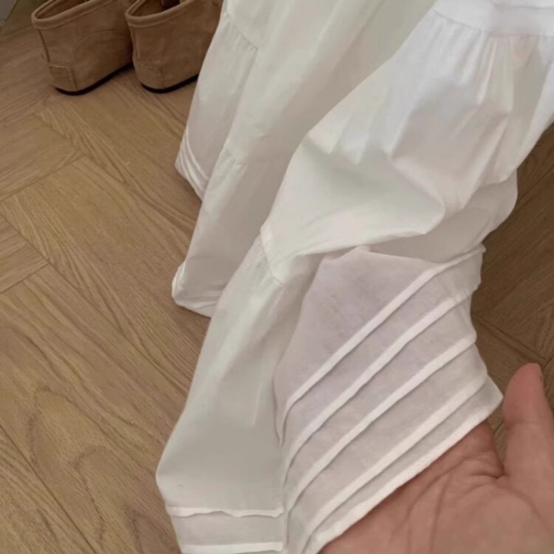 白色半身裙女春秋夏季小個子法式蛋糕裙高腰a字傘裙中長款半裙子