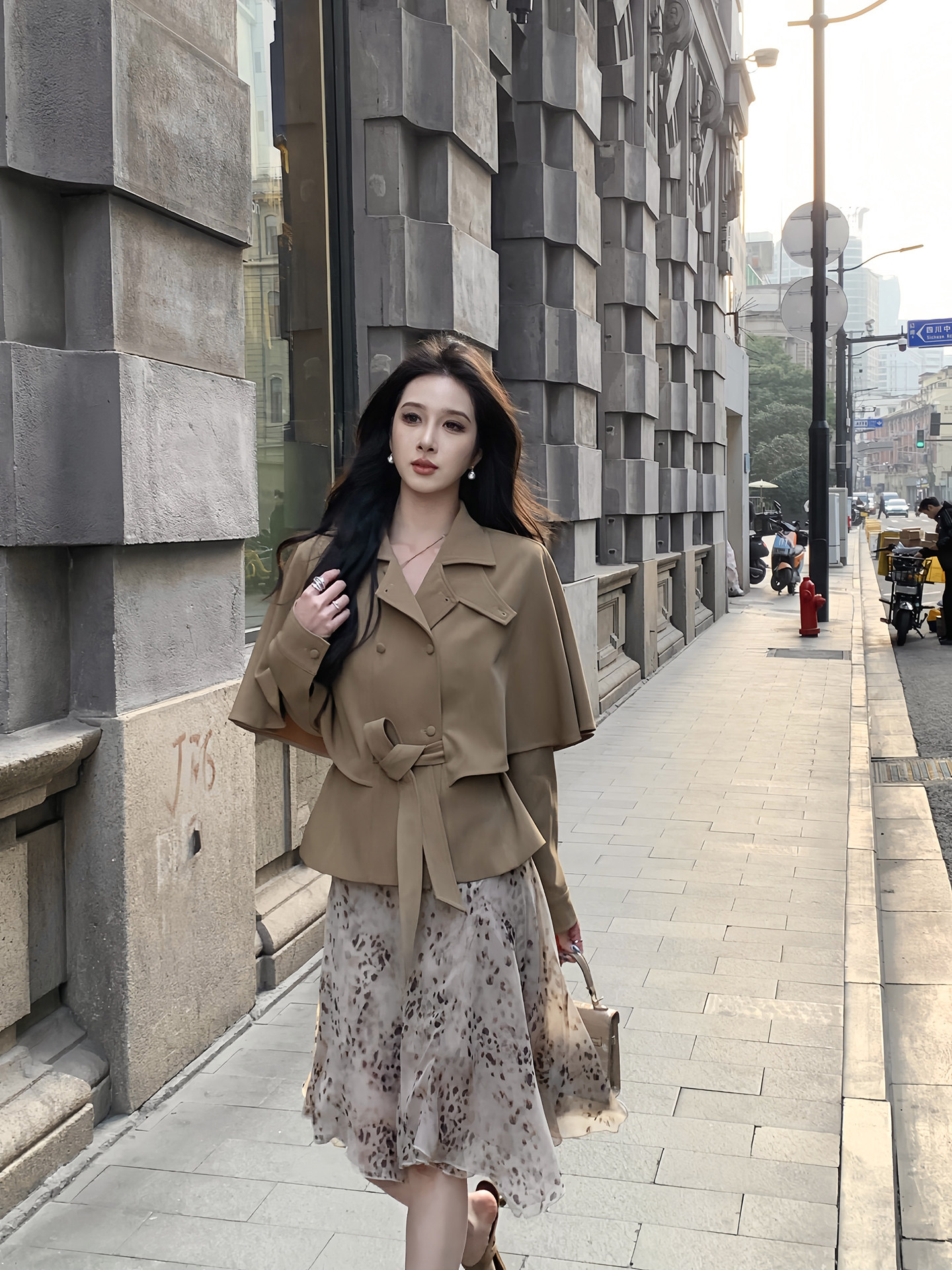 春夏豹紋印花a字半身裙2026新款不規則碎花蛋糕裙子中裙