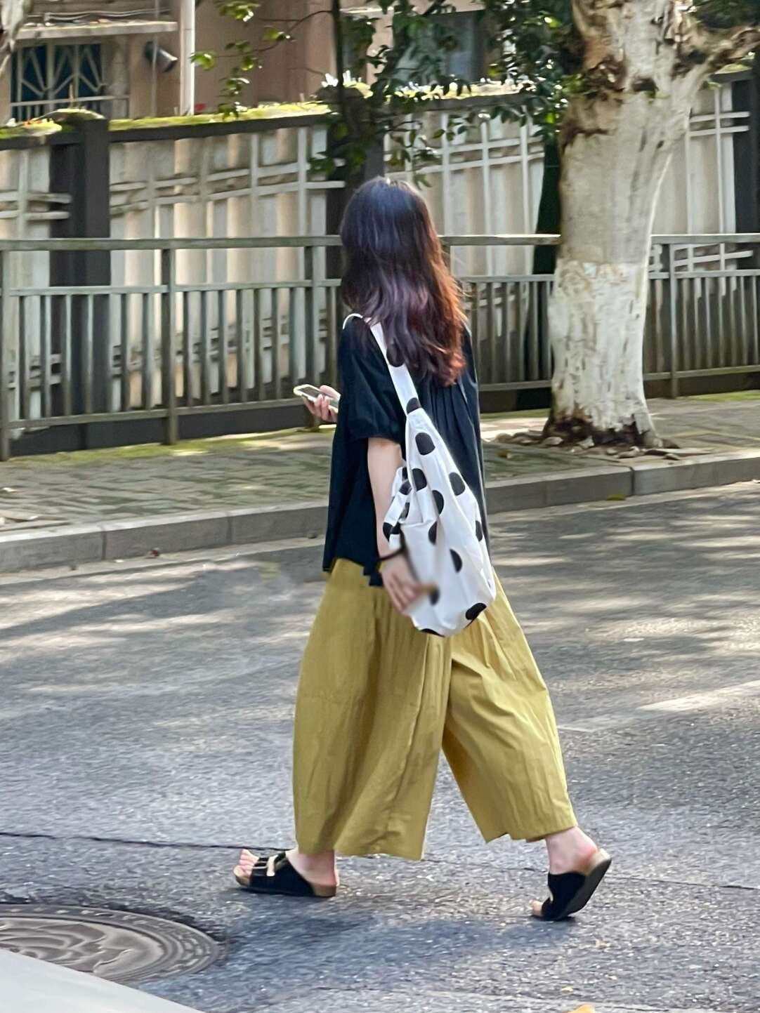 韓系通勤氣質垂感闊腿褲春夏寬松慵懶風九分褲簡約百搭休閑褲