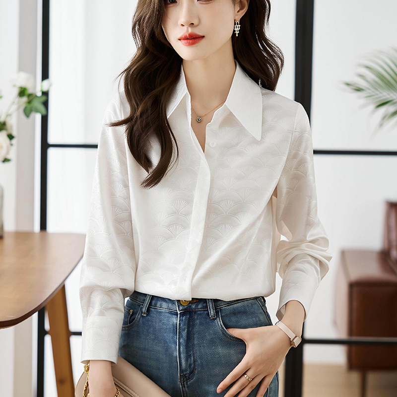 實拍法式高級感緞面襯衫女26春新款時尚洋氣爆款小衫垂感長袖上衣