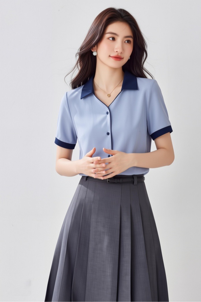 襯衫女2026夏季新款設計感小眾復古港味短袖雪紡衫襯衣女寬松上衣