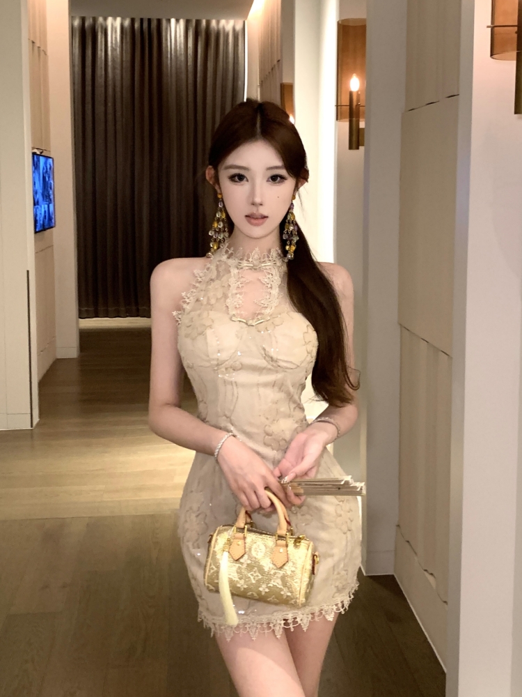 實拍實價  辣妹改良旗袍連衣裙修身短款