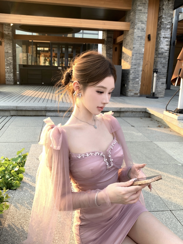 實拍實價 名媛修身包臀連衣裙短款