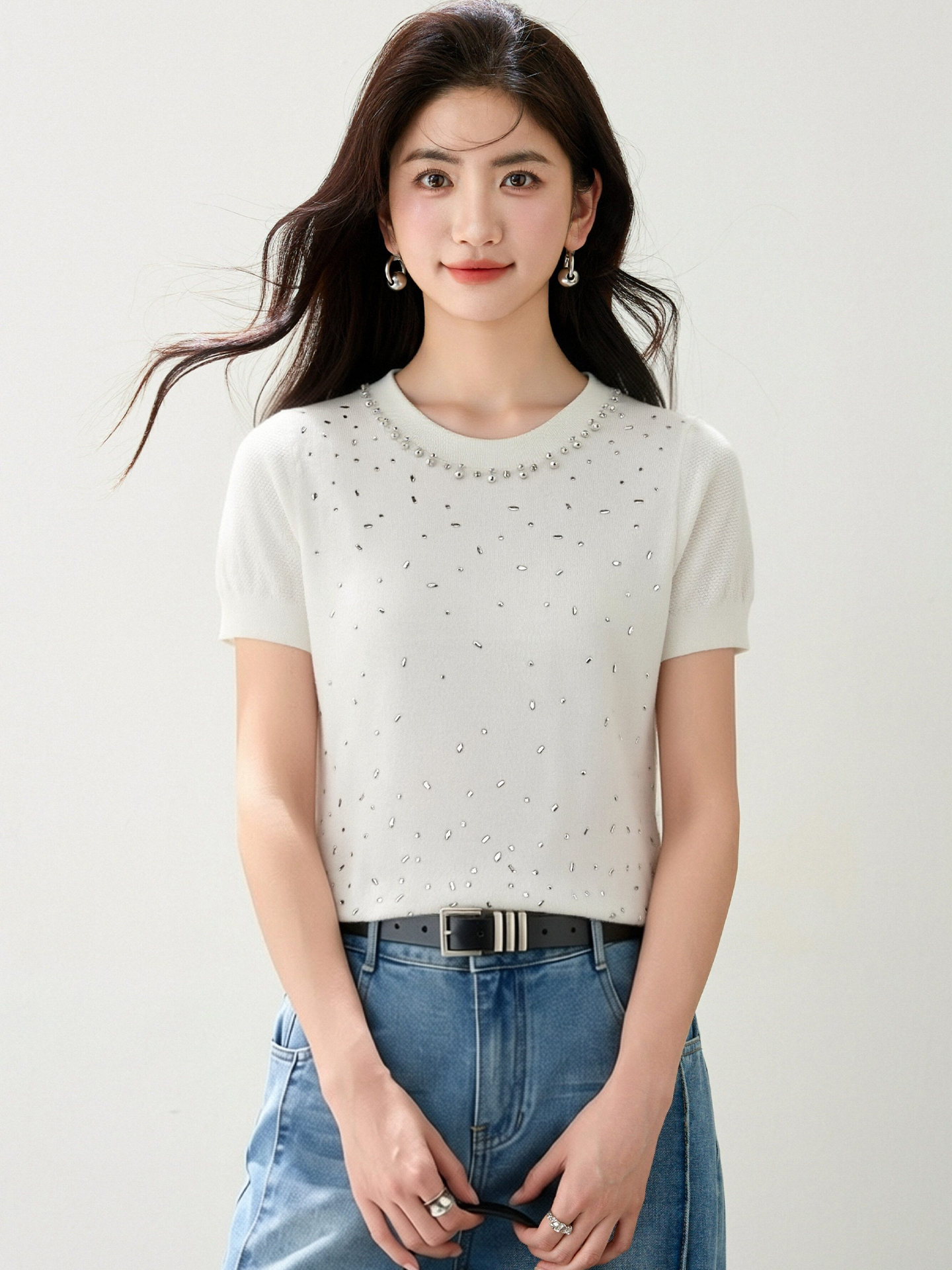 實拍◆有◆2026法式復古設計感重工短袖女夏新款氣質小眾上衣