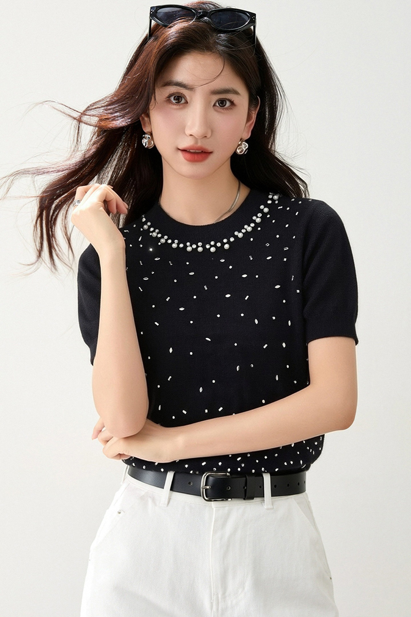 實拍◆有◆2026法式復古設計感重工短袖女夏新款氣質小眾上衣