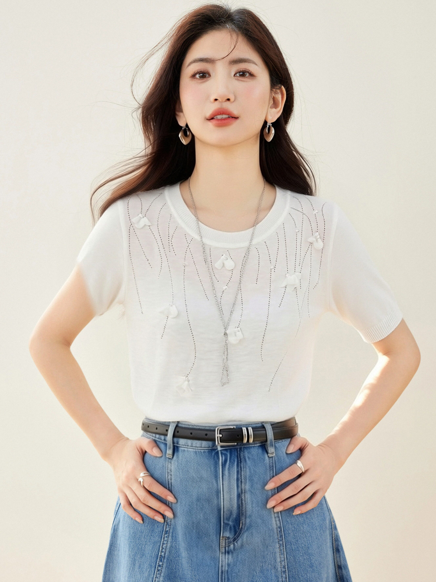 實拍◆有◆2026小香風針織衫短袖T恤女夏洋氣減齡寬松顯瘦上衣