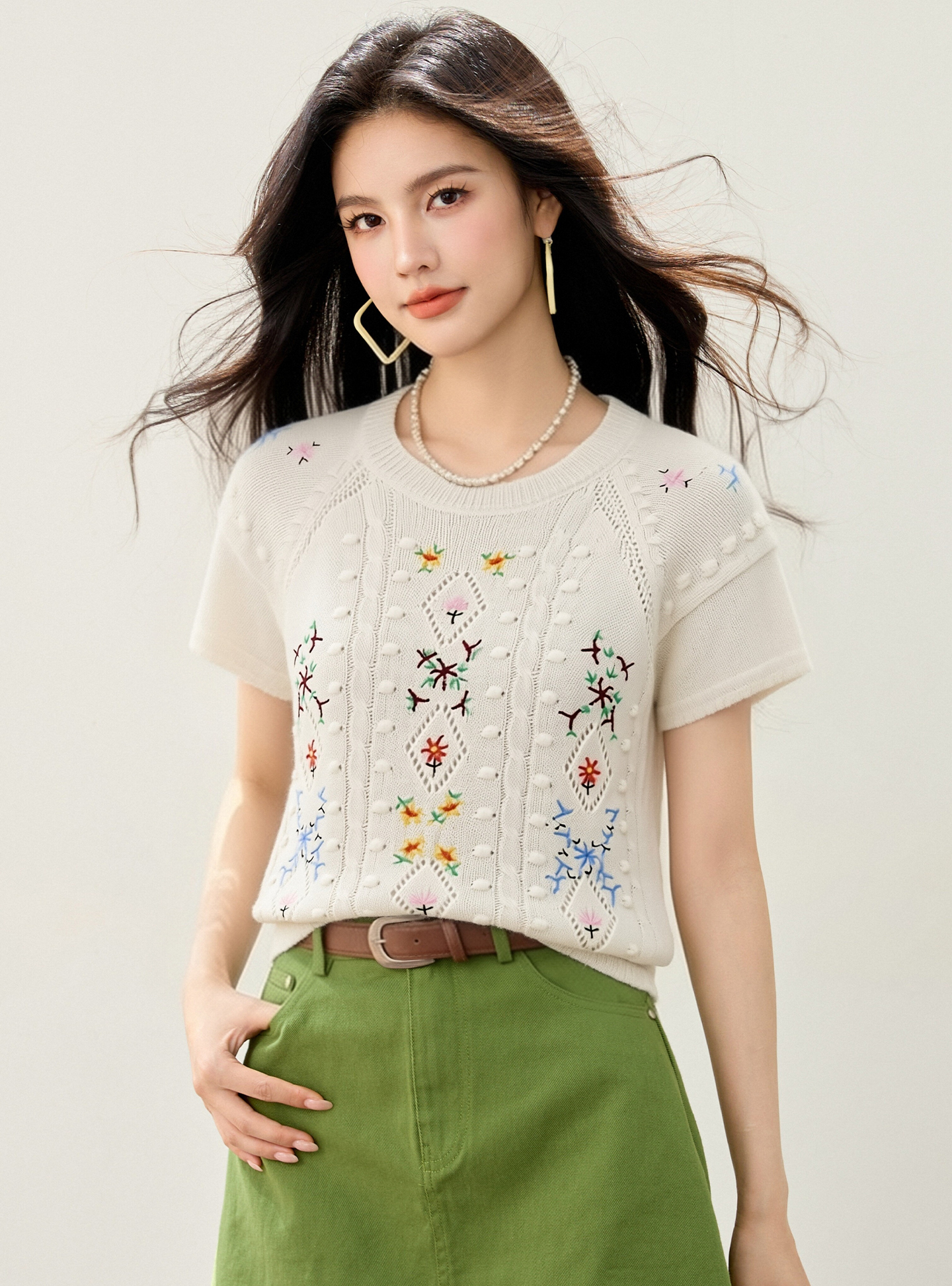 實拍◆有◆2026法式復古針織衫女夏季新款設計感小眾修身上衣ins
