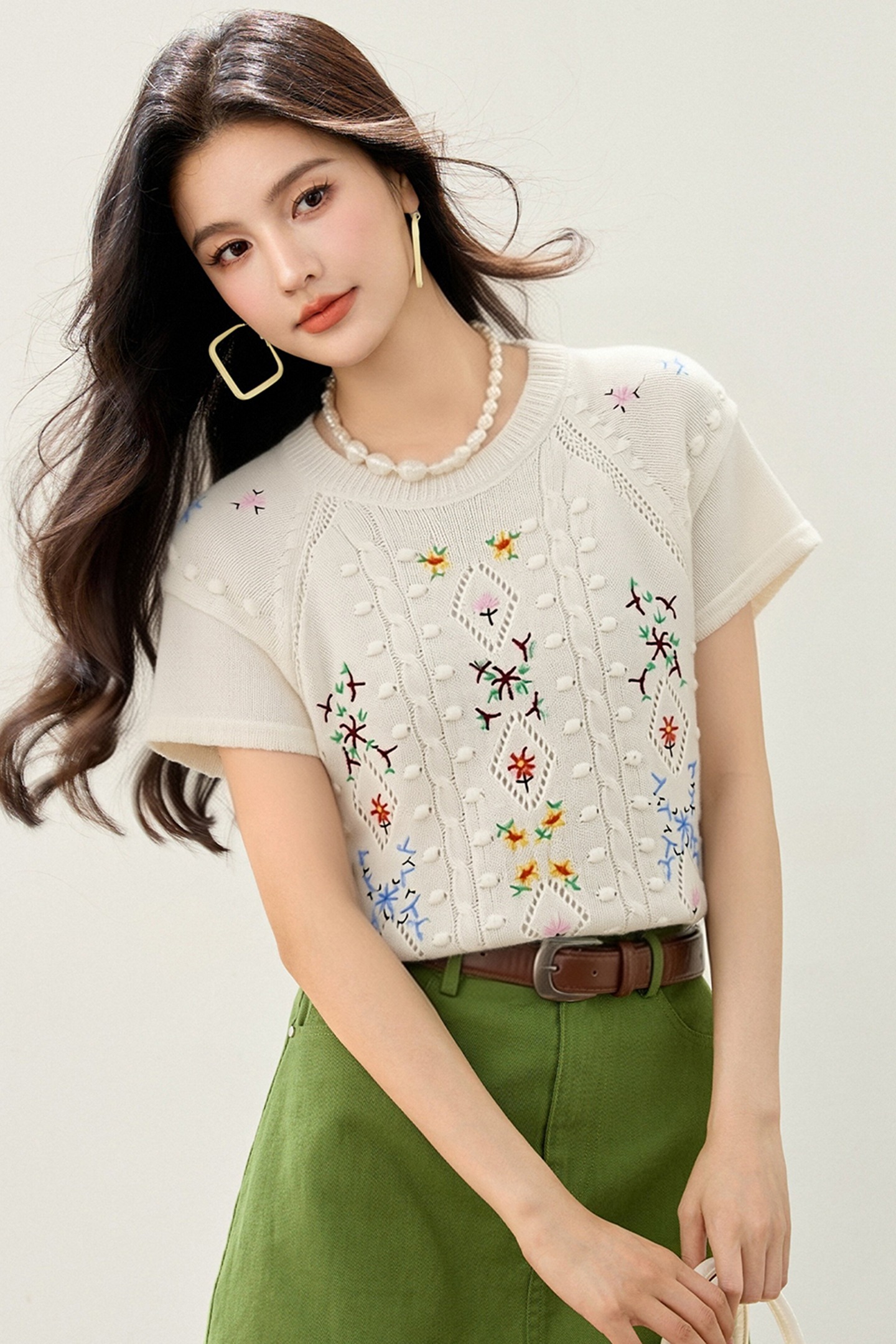 實拍◆有◆2026法式復古針織衫女夏季新款設計感小眾修身上衣ins