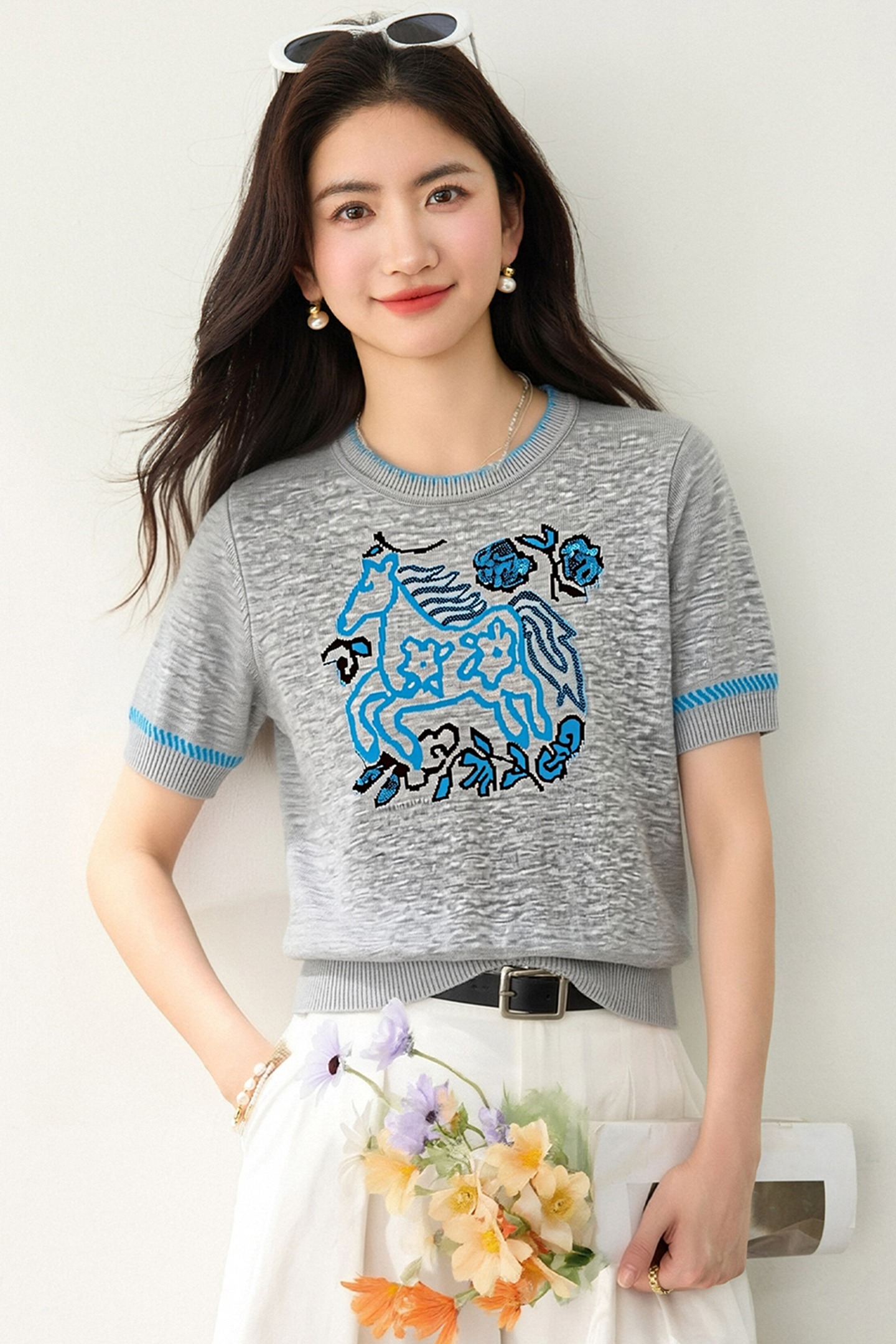 實拍◆有◆2026新款韓版動物印花短袖T恤女套頭時尚潮流上衣