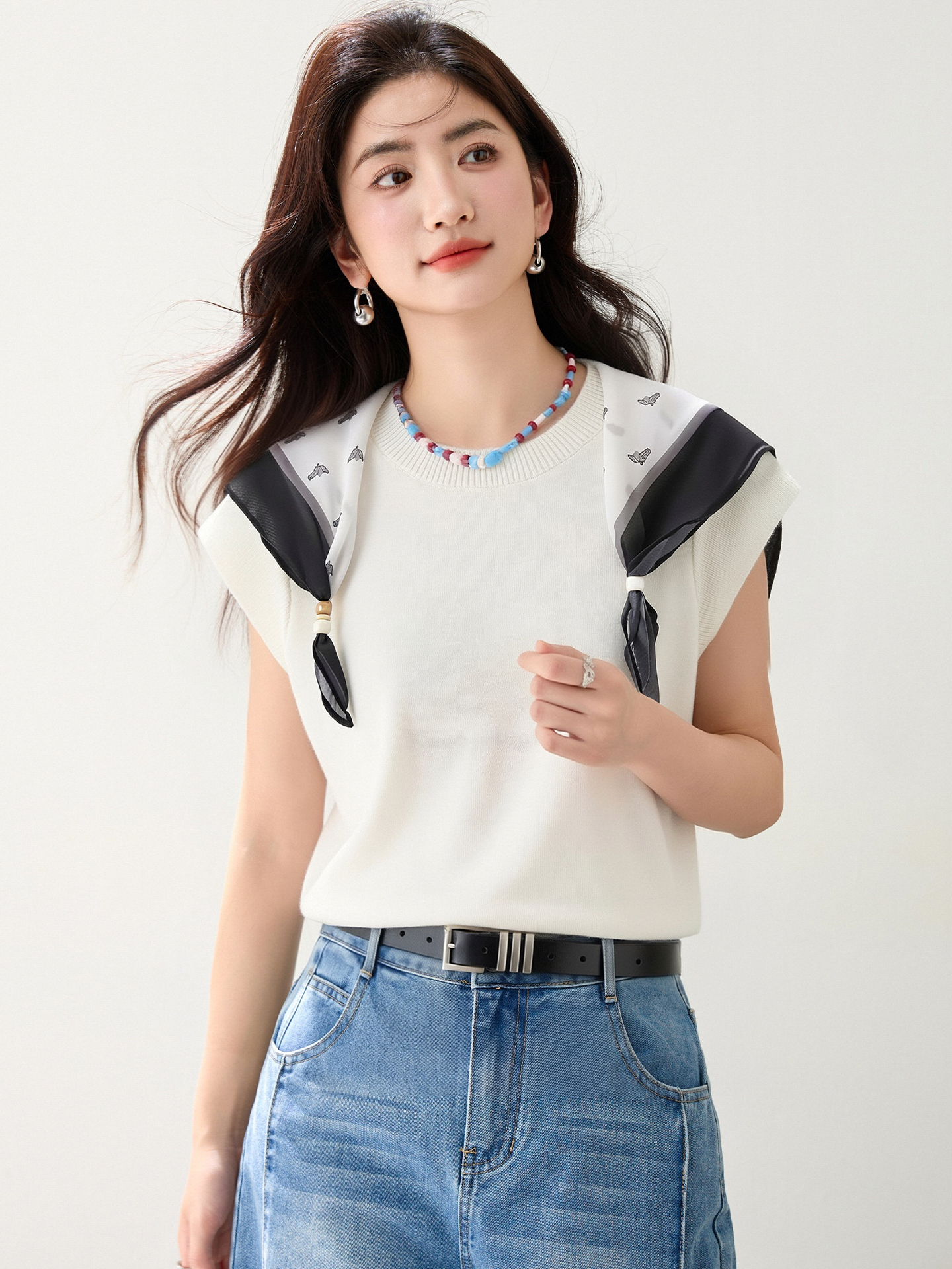 實拍◆有◆2026純色簡約圓領短袖針織衫夏新款上衣女新款洋氣小衫