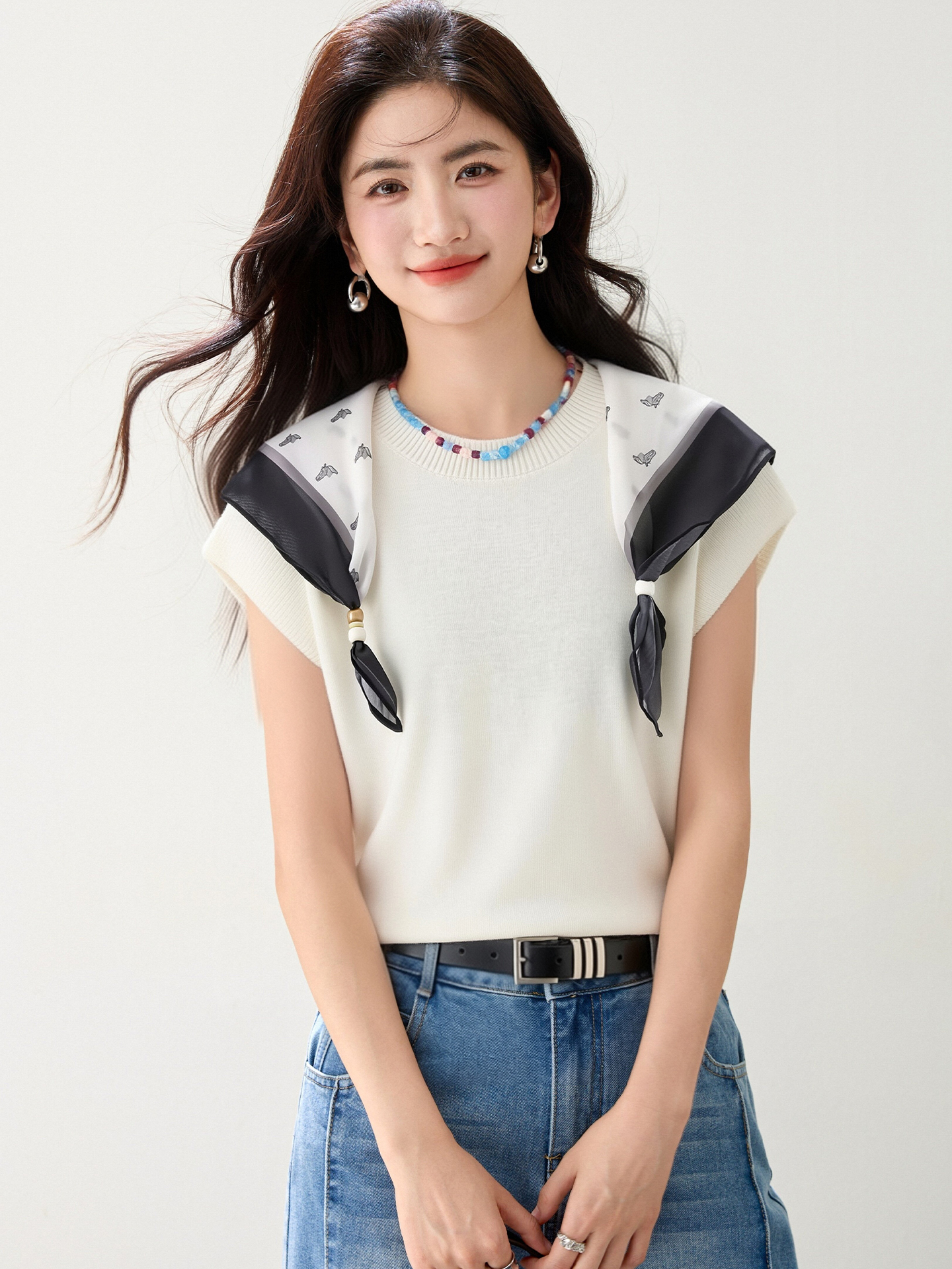 實拍◆有◆2026純色簡約圓領短袖針織衫夏新款上衣女新款洋氣小衫