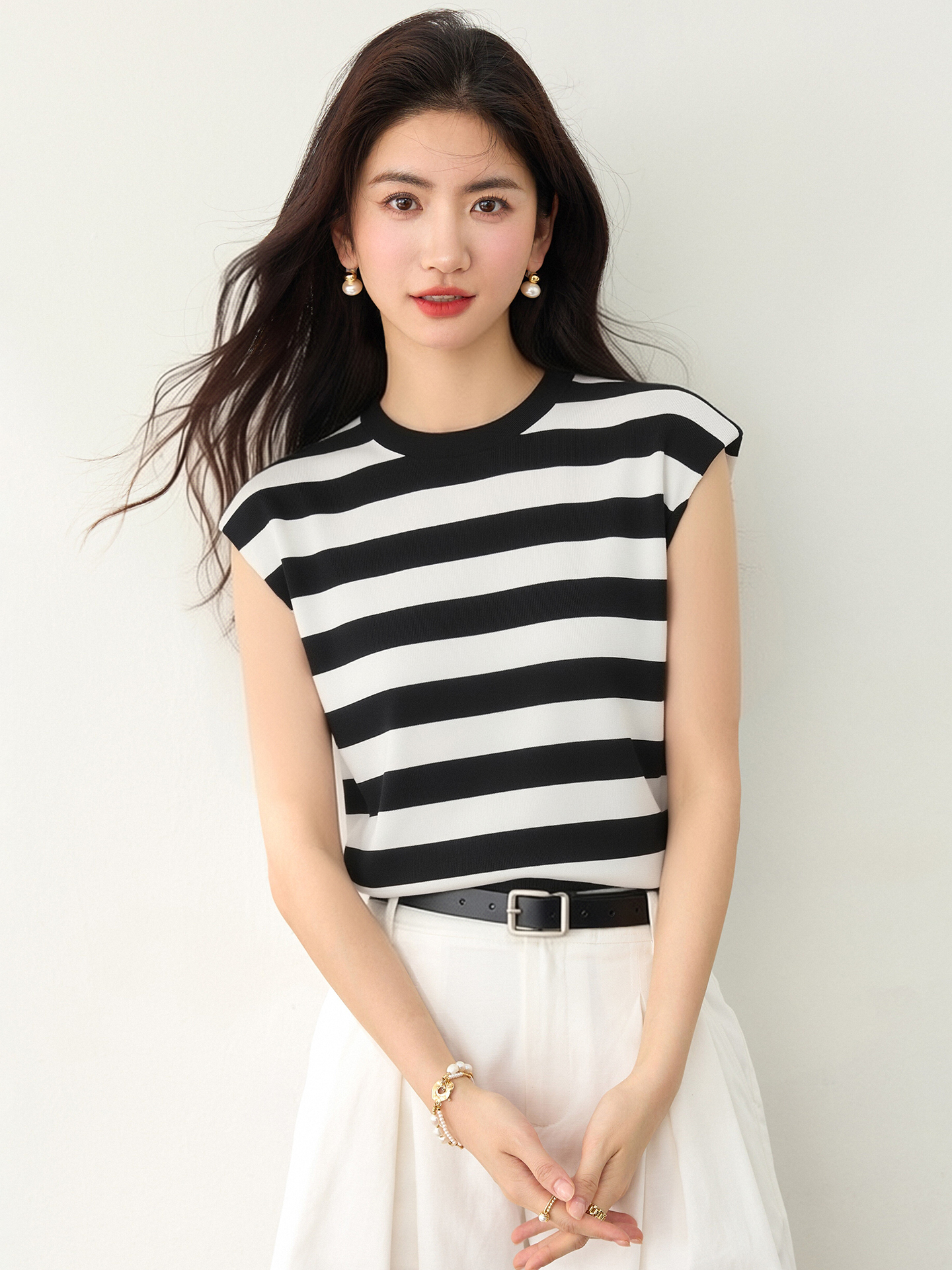 實拍◆有◆2026無袖坎肩針織馬甲夏季洋氣寬松顯瘦百搭套頭上衣