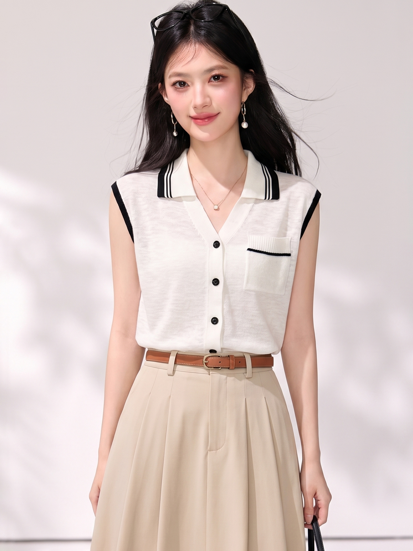 有◆2026慵懶通勤針織開衫女夏季新款韓版簡約老錢風無袖上衣