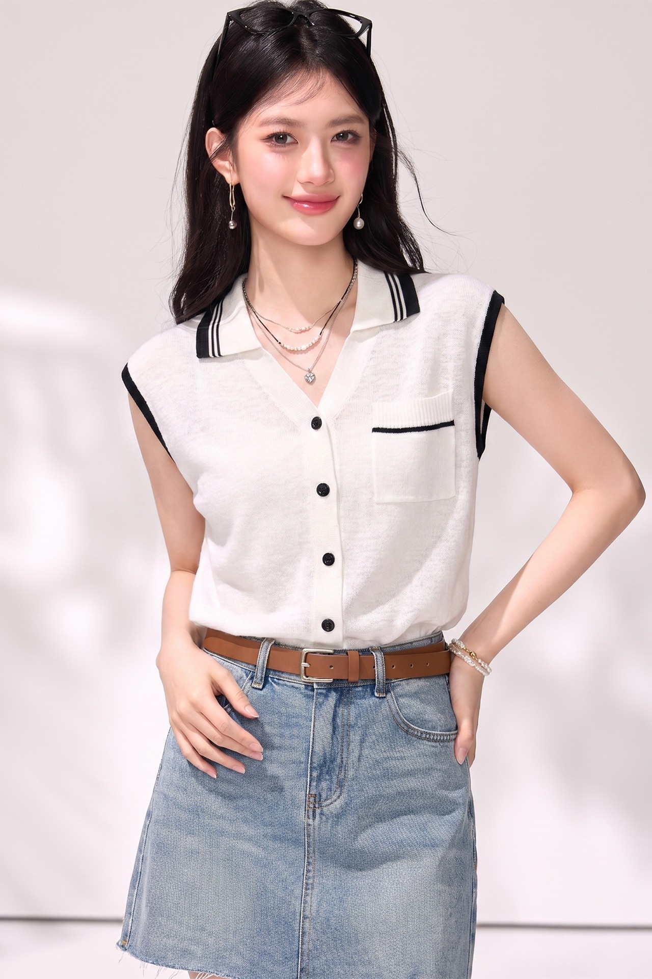 有◆2026慵懶通勤針織開衫女夏季新款韓版簡約老錢風無袖上衣