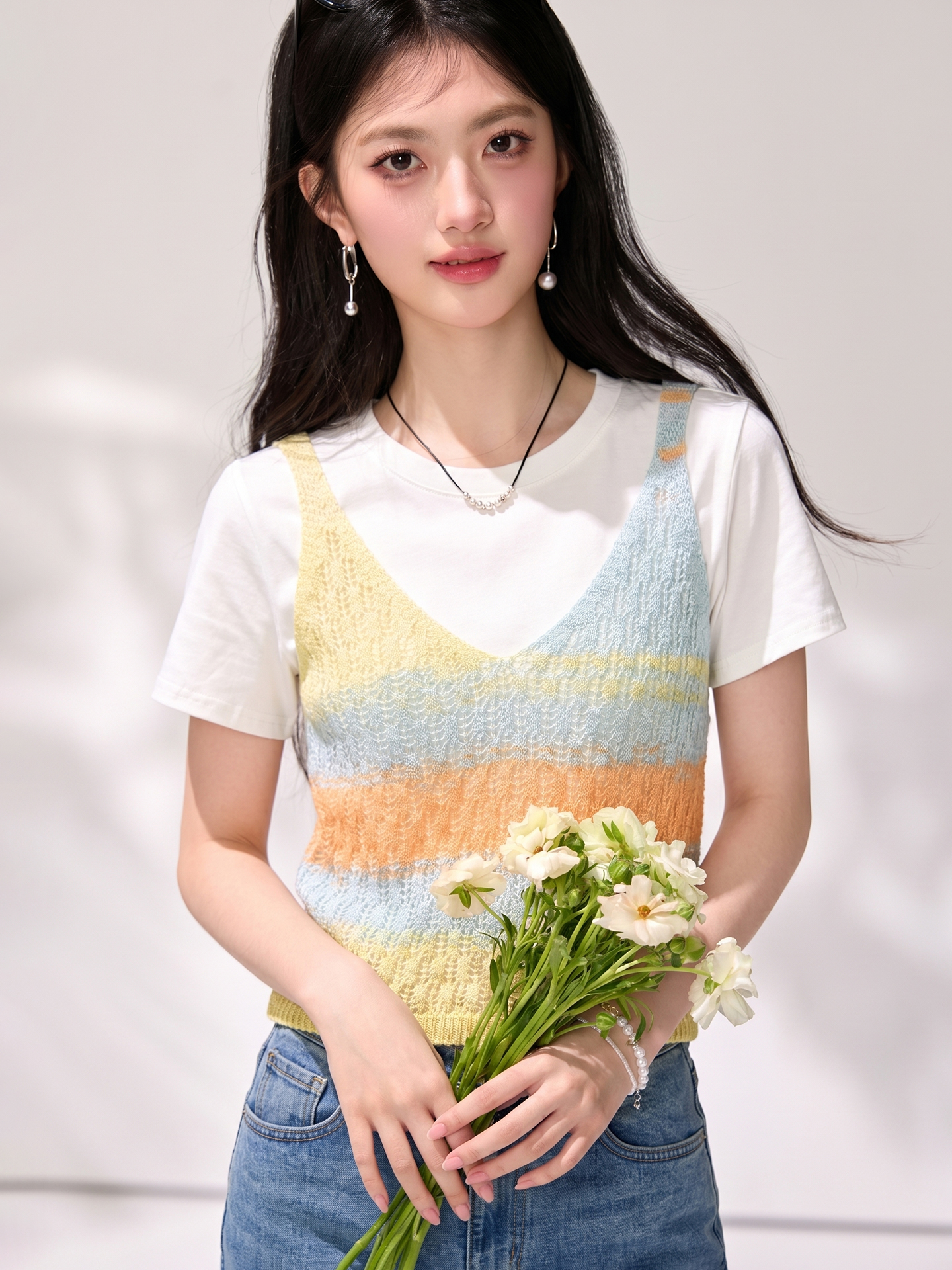 有◆2026夏季新款設計感撞色針織吊帶背心女夏季疊穿無袖上衣